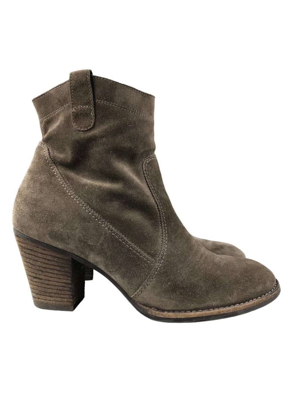 Paul Green Women's UK 6 (US 8.5) Brown Suede Side Zip High Heel Ankle Booties